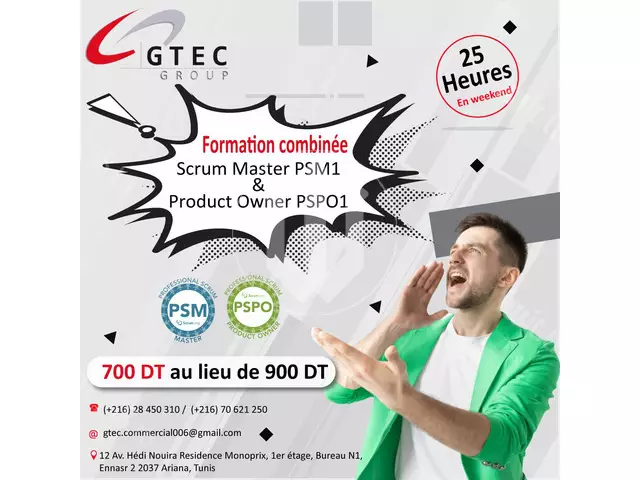 Formation Scrum Master PSM1 et Product Owner PSPO1 - 1